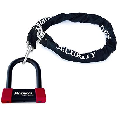 RADIKAL RK120R + RK10120L Motocyklowa kłódka antykradzieżowa, U ø18mm, Zatwierdzony przez SRA, 85X120mm i Łańcuch bezpieczeństwa z pętlą ø10 mm 120 cm RADIKAL RK120R + RK10120L Motocyklowa kłódka antykradzieżowa, U ø18mm, Zatwierdzony przez SRA, 85X120mm i Łańcuch bezpieczeństwa z pętlą ø10 mm 120 cm