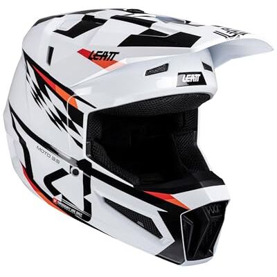 Leatt Kask z okularami zestaw Moto 3.5 JUNIOR V25 (51-52 cm), biały, rozmiar M Leatt Kask z okularami zestaw Moto 3.5 JUNIOR V25 (51-52 cm), biały, rozmiar M
