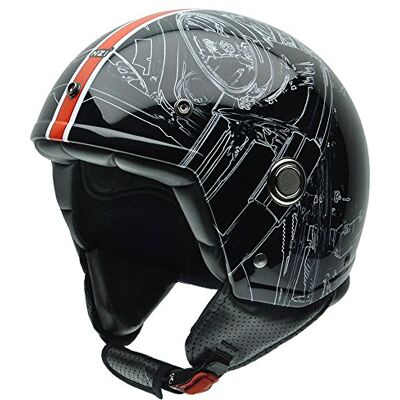 NZI Tonup Graphics kask motocyklowy, czarny/pomarańczowy, XL NZI Tonup Graphics kask motocyklowy, czarny/pomarańczowy, XL