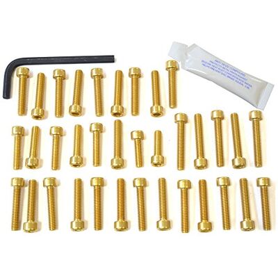 Pro Bolt Pro-Bolt EDU036 aluminiowy zestaw śrub silnikowych do Ducati 851 Desmo, złoty Pro Bolt Pro-Bolt EDU036 aluminiowy zestaw śrub silnikowych do Ducati 851 Desmo, złoty