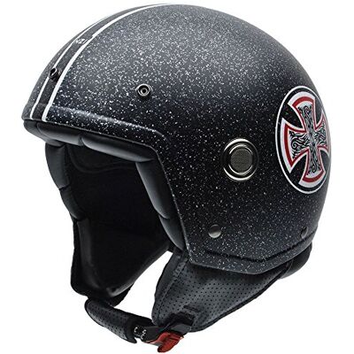 NZI Tonup Graphics kask motocyklowy, czarne tło i żelazny krzyż, L NZI Tonup Graphics kask motocyklowy, czarne tło i żelazny krzyż, L