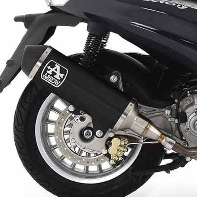 Arrow Urban Aluminium Dark" Silent With "Dark" END CAP" PIAGGIO BEVERLY 300 HPE '21 HOMOLOGATED ALUMINUM DARK SILENCER Arrow Urban Aluminium Dark" Silent With "Dark" END CAP" PIAGGIO BEVERLY 300 HPE '21 HOMOLOGATED ALUMINUM DARK SILENCER