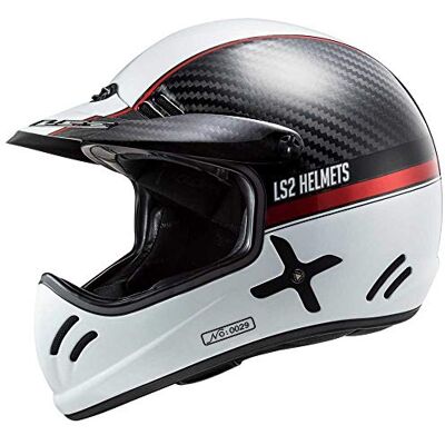 LS2 , Casque cross moto, XTRA Yard blanc rouge, XXL LS2 , Casque cross moto, XTRA Yard blanc rouge, XXL