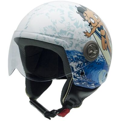 NZI 490020G549 Vintage II SurFlowers kask motocyklowy otwarty na twarz, ilustracja Betty Boop, L NZI 490020G549 Vintage II SurFlowers kask motocyklowy otwarty na twarz, ilustracja Betty Boop, L