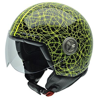 NZI Zeta Graphics kask motocyklowy, zielone koła/czarne tło, 57 NZI Zeta Graphics kask motocyklowy, zielone koła/czarne tło, 57