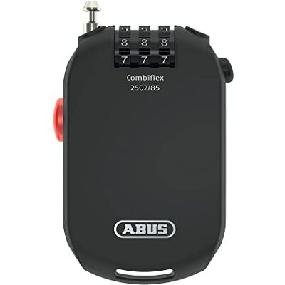 ABUS Kabelschloss Combiflex 2502/85 Zamek kablowy ze stalowym kablem 85 cm, indywidualnie regulowany kod numeryczny, kabel samozwijający się ABUS Kabelschloss Combiflex 2502/85 Zamek kablowy ze stalowym kablem 85 cm, indywidualnie regulowany kod numeryczny, kabel samozwijający się