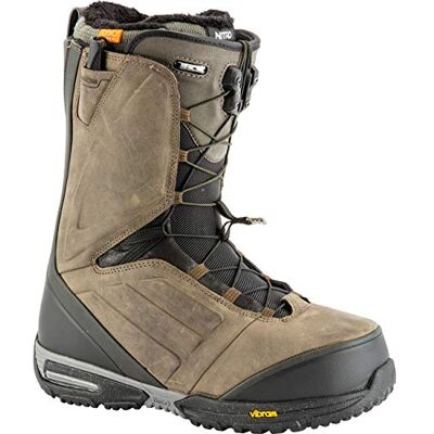 1191-848441 Nitro Snowboards Męskie buty snowboardowe EL MEJOR TLS '19 ze skóry premium, buty snowboardowe z systemem szybkiego sznurowania, Highend Freeride Carving Softbootboot, zniszczony brąz, 27,0 1191-848441 Nitro Snowboards Męskie buty snowboardowe EL MEJOR TLS '19 ze skóry premium, buty snowboardowe z systemem szybkiego sznurowania, Highend Freeride Carving Softbootboot, zniszczony brąz, 27,0