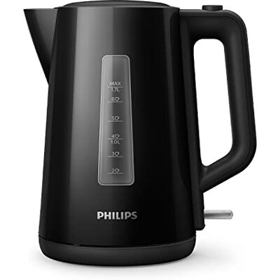 Philips czajnik elektryczny, pojemność 1,7 l, plastikowy, czytelny wskaźnik poziomu wody, system bezpieczeństwa chroniący przed włączeniem pustego czajnika, kolor czarny (HD9318/20) Philips czajnik elektryczny, pojemność 1,7 l, plastikowy, czytelny wskaźnik poziomu wody, system bezpieczeństwa chroniący przed włączeniem pustego czajnika, kolor czarny (HD9318/20)