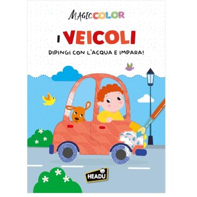 Headu Magic Color I Pojazdy Maluj wodą i ucz się Magiczne malowanie wodne, książka edukacyjna 3-6 lat, 24 kolorowanki do odkrywania pojazdów, malowania i odkrywania magii Headu Magic Color I Pojazdy Maluj wodą i ucz się Magiczne malowanie wodne, książka edukacyjna 3-6 lat, 24 kolorowanki do odkrywania pojazdów, malowania i odkrywania magii