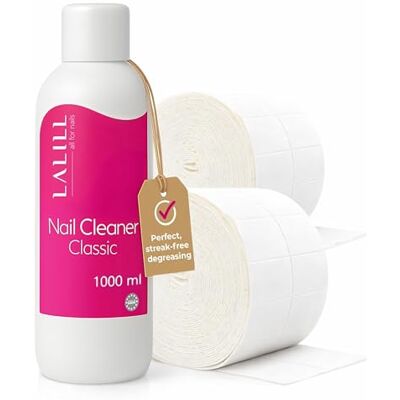 LALILL Cleaner Paznokcie Odtłuszczacz 1000 ml, zestaw do czyszczenia paznokci, chusteczki czyszczące, 1000 podkładek, odtłuszczacz do paznokci, hybrydowy i szczotkowy LALILL Cleaner Paznokcie Odtłuszczacz 1000 ml, zestaw do czyszczenia paznokci, chusteczki czyszczące, 1000 podkładek, odtłuszczacz do paznokci, hybrydowy i szczotkowy