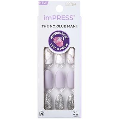 imPRESS KISS Manicure, Cloudy, sztuczne paznokcie samoprzylepne, kwadratowe, krótkie, z technologią PureFit, 30 sztucznych paznokci, mini pilnik, patyczek do skórek, instrukcja imPRESS KISS Manicure, Cloudy, sztuczne paznokcie samoprzylepne, kwadratowe, krótkie, z technologią PureFit, 30 sztucznych paznokci, mini pilnik, patyczek do skórek, instrukcja