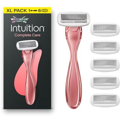 Wilkinson Sword Intuition Complete Care maszynki do golenia dla kobiet, serum Hydra-Boost, opakowanie XL, 1 uchwyt do golenia dla kobiet + 6 wkładów Wilkinson Sword Intuition Complete Care maszynki do golenia dla kobiet, serum Hydra-Boost, opakowanie XL, 1 uchwyt do golenia dla kobiet + 6 wkładów