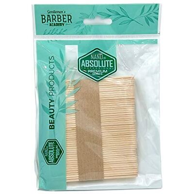 NANO ABSOLUTE Barber Mini 50 sztuk szpatułka drewniana patyczki woskowe szpatułka do usuwania włosów brwi odległość szpatułka Agda Wymiary: 9,3 cm x 1 cm x 0,3 cm NANO ABSOLUTE Barber Mini 50 sztuk szpatułka drewniana patyczki woskowe szpatułka do usuwania włosów brwi odległość szpatułka Agda Wymiary: 9,3 cm x 1 cm x 0,3 cm