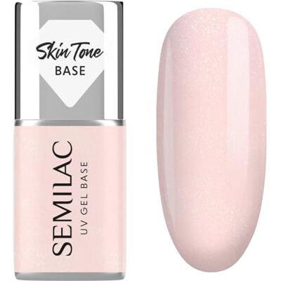 Semilac Baza do Lakierów Hybrydowych Skin Tone Cover Base Glitter Rose 7 ml Semilac Baza do Lakierów Hybrydowych Skin Tone Cover Base Glitter Rose 7 ml