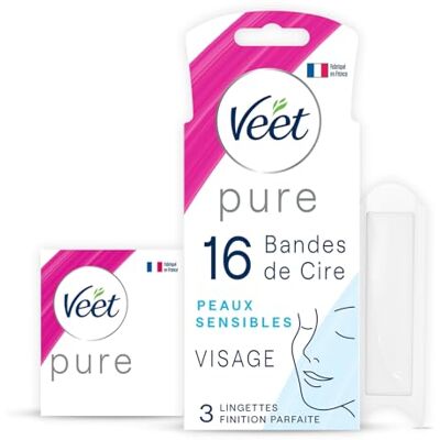 Veet CZYSTY 16 pasków zimnego wosku do twarzy skóra wrażliwa polecana przez dermatologów Długotrwała depilacja Veet CZYSTY 16 pasków zimnego wosku do twarzy skóra wrażliwa polecana przez dermatologów Długotrwała depilacja