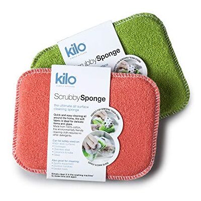 Kilo Scrubby gąbka- zmywacz do garnków z chłonnym rdzeniem, wielofunkcyjny zestaw 2 (w różnych kolorach), jeden rozmiar Kilo Scrubby gąbka- zmywacz do garnków z chłonnym rdzeniem, wielofunkcyjny zestaw 2 (w różnych kolorach), jeden rozmiar
