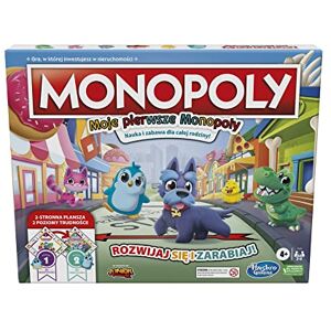 Monopoly Gra Planszowa, gra planszowa dla dzieci, 2-stronna plansza do gry, wesołe narzędzie dydaktyczne dla rodzin; Moje Pierwsze; 4+ Monopoly Gra Planszowa, gra planszowa dla dzieci, 2-stronna plansza do gry, wesołe narzędzie dydaktyczne dla rodzin; Moje Pierwsze; 4+