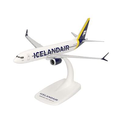 Herpa Snap-Fit model samolotu Icelandair Boeing 737 Max 8 – żółty pasek na stateczniku, miniatura w skali 1:200, model kolekcjonerski, model z podstawką, tworzywo sztuczne Herpa Snap-Fit model samolotu Icelandair Boeing 737 Max 8 – żółty pasek na stateczniku, miniatura w skali 1:200, model kolekcjonerski, model z podstawką, tworzywo sztuczne