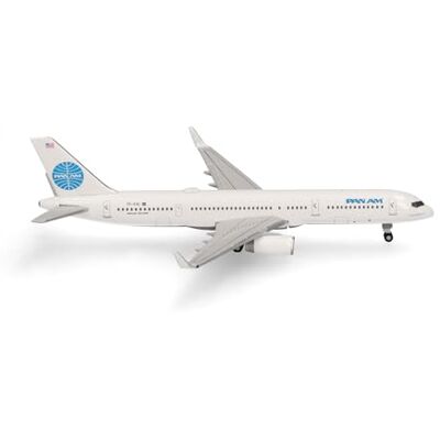 Herpa model samolotu Pan Am Boeing 757-200 „Tracing the Transatlantic”, miniatura w skali 1:500, model kolekcjonerski, model samolotu bez podstawki, metal Herpa model samolotu Pan Am Boeing 757-200 „Tracing the Transatlantic”, miniatura w skali 1:500, model kolekcjonerski, model samolotu bez podstawki, metal