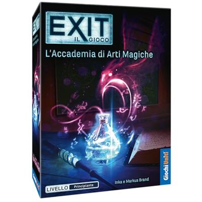 Giochi Uniti Exit Akademia Sztuk Magicznych, Escape Room, 1-4 graczy, 12+ lat, GU842, wydanie włoskie Giochi Uniti Exit Akademia Sztuk Magicznych, Escape Room, 1-4 graczy, 12+ lat, GU842, wydanie włoskie