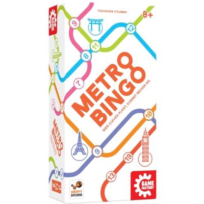 Game Factory 646016 Metro Bingo, sprytna gra liczbowa i planowanie 1-50 graczy, gra towarzyska dla dorosłych i dzieci od 8 lat Game Factory 646016 Metro Bingo, sprytna gra liczbowa i planowanie 1-50 graczy, gra towarzyska dla dorosłych i dzieci od 8 lat