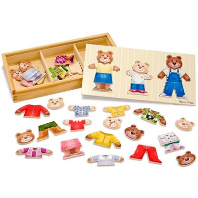 Melissa & Doug Drewniana skrzynka na puzzle z misiem - Puzzle Storage Case Melissa & Doug Drewniana skrzynka na puzzle z misiem - Puzzle Storage Case