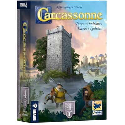 Devir Carcassonne: Rozbudowa Wieże i złodzieje – strategiczna gra planszowa z płytkami, strażnikami i kradzieżą dla dorosłych i dzieci (BGCARTLPS) Devir Carcassonne: Rozbudowa Wieże i złodzieje – strategiczna gra planszowa z płytkami, strażnikami i kradzieżą dla dorosłych i dzieci (BGCARTLPS)
