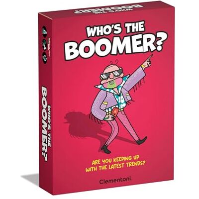 Clementoni Who's The Boomer, Zabawna gra towarzyska, Wyprodukowano we Włoszech, Multicolor 75108 Clementoni Who's The Boomer, Zabawna gra towarzyska, Wyprodukowano we Włoszech, Multicolor 75108