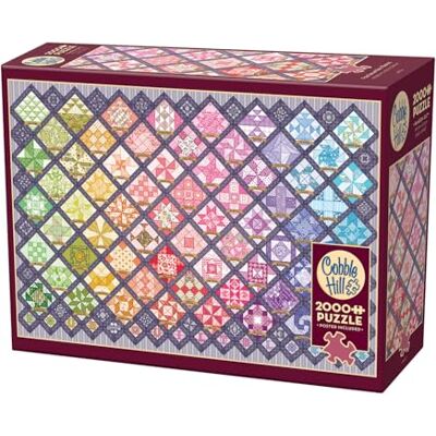 Cobble Hill Quilt mit bunten Quadraten 2000 Teile Cobble Hill Quilt mit bunten Quadraten 2000 Teile