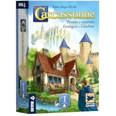 Devir Carcassonne: Karczmy i katedry Rozszerzenie strategicznej gry planszowej, płytek, pionków i nowych zasad dla maksymalnie 6 graczy (BGCARPCPS) Devir Carcassonne: Karczmy i katedry Rozszerzenie strategicznej gry planszowej, płytek, pionków i nowych zasad dla maksymalnie 6 graczy (BGCARPCPS)