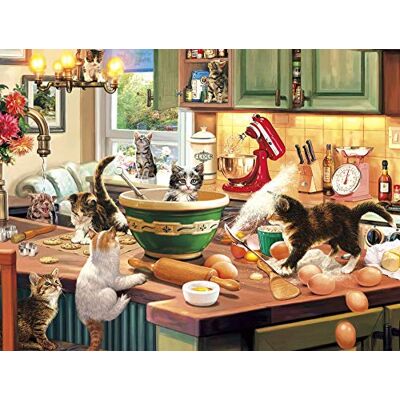 Buffalo Games cnmd zestaw do gry Kitchen Capers-750-częściowy puzzle, brązowy, biały, czerwony, zielony, 24" LX 18" WLarge puzzle, dla dorosłych młodzieży, do zabawy w domu, jako dekoracja domu Buffalo Games cnmd zestaw do gry Kitchen Capers-750-częściowy puzzle, brązowy, biały, czerwony, zielony, 24" LX 18" WLarge puzzle, dla dorosłych młodzieży, do zabawy w domu, jako dekoracja domu