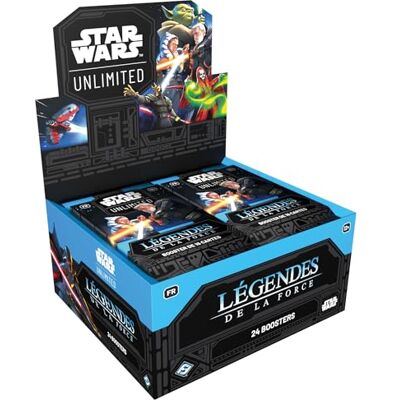 Asmodee FFG Gwiezdne Wojny: Unlimited Gra karciana do kolekcjonowania Legendy Mocy Pudełko 24 Boosterów dla dorosłych i dzieci, od 12 lat, 2+ graczy wersja francuska Asmodee FFG Gwiezdne Wojny: Unlimited Gra karciana do kolekcjonowania Legendy Mocy Pudełko 24 Boosterów dla dorosłych i dzieci, od 12 lat, 2+ graczy wersja francuska