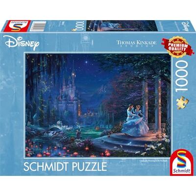 Schmidt Spiele 58043 Thomas Kinkade, Disney, Kopciuszek Dancing in The Starlight, 1000 elementów, puzzle, kolorowe Schmidt Spiele 58043 Thomas Kinkade, Disney, Kopciuszek Dancing in The Starlight, 1000 elementów, puzzle, kolorowe
