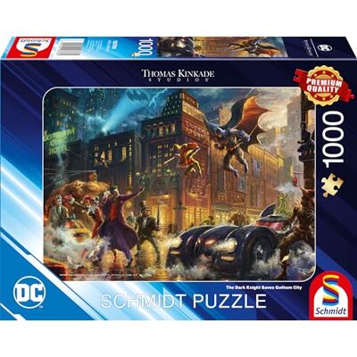 Schmidt Spiele 58786 Thomas Kinkade, Warner, The Dark Knight Saves Gotham City, puzzle 1000 elementów, kolorowe Schmidt Spiele 58786 Thomas Kinkade, Warner, The Dark Knight Saves Gotham City, puzzle 1000 elementów, kolorowe