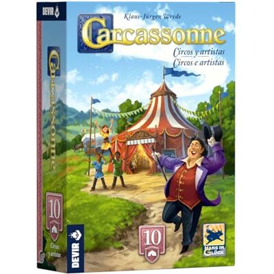 Devir Carcassonne Rozszerzenie Cyrków i Artystów – strategiczna gra planszowa z wyznawcami, piramidami i mistrzem ceremonii dla rodzin i fanów klasyki (BGCARCAPS) Devir Carcassonne Rozszerzenie Cyrków i Artystów – strategiczna gra planszowa z wyznawcami, piramidami i mistrzem ceremonii dla rodzin i fanów klasyki (BGCARCAPS)