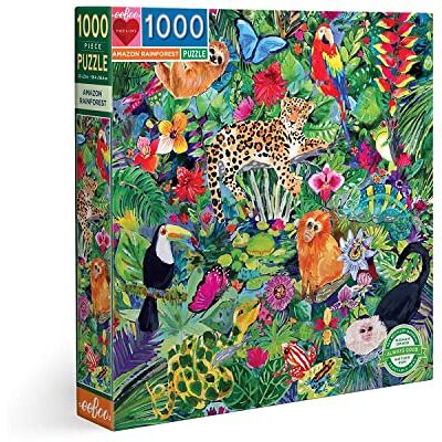 eeBoo Amazon Rainforest 1000 elementów Tektura z recyklingu dla dorosłych-Puzzle o lesie amazońskim, PZTAZR, wielokolorowe eeBoo Amazon Rainforest 1000 elementów Tektura z recyklingu dla dorosłych-Puzzle o lesie amazońskim, PZTAZR, wielokolorowe