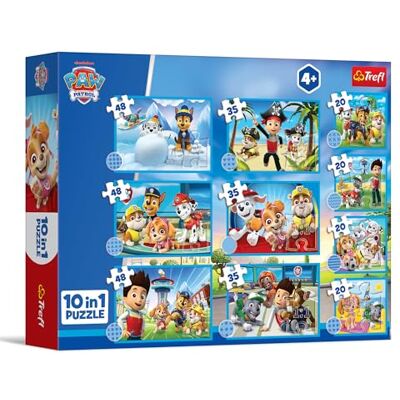 Trefl Puzzle 20-48 Elementów, 10w1: Dzielna Drużyna Psiego Patrolu, 4+ Trefl Puzzle 20-48 Elementów, 10w1: Dzielna Drużyna Psiego Patrolu, 4+