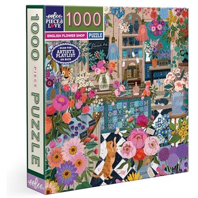 eeBoo Puzzle 1000 elementów angielski sklep z kwiatami puzzle dla dorosłych 1000 elementów z kartonu wymiary puzzli 58,4 cm x 58,4 cm eeBoo Puzzle 1000 elementów angielski sklep z kwiatami puzzle dla dorosłych 1000 elementów z kartonu wymiary puzzli 58,4 cm x 58,4 cm