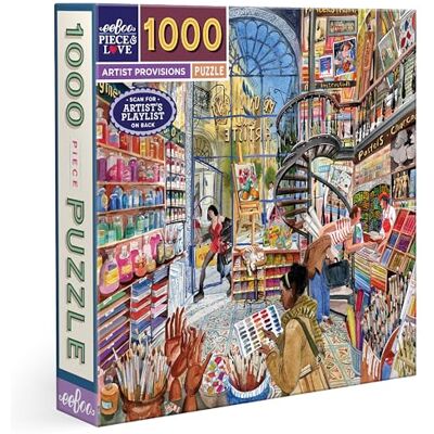 eeBoo Artist Provisions-Puzzle dla dorosłych 1000 sztuk z tektury z recyklingu i tuszu roślinnego wymiary 58,5 cm x 58,5 cm, PZT123 eeBoo Artist Provisions-Puzzle dla dorosłych 1000 sztuk z tektury z recyklingu i tuszu roślinnego wymiary 58,5 cm x 58,5 cm, PZT123