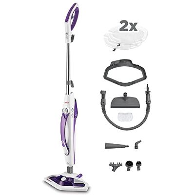 Polti Vaporetto SV440 Przenośny dwufunkcyjny odkurzacz/mop parowy ze szczotką Vaporforce, 15 w 1, zabija 99,9%* wirusów, zarazków i bakterii, 1500 W, 0,3 L, fioletowy Polti Vaporetto SV440 Przenośny dwufunkcyjny odkurzacz/mop parowy ze szczotką Vaporforce, 15 w 1, zabija 99,9%* wirusów, zarazków i bakterii, 1500 W, 0,3 L, fioletowy