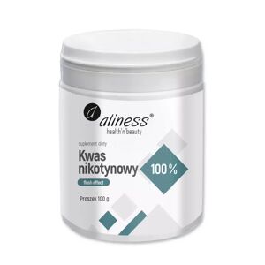 ALINESS Kwas Nikotynowy 100% Niacyna Flush Effect Witamina B3 16 mg Proszek 100 g Aliness