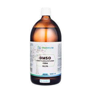 ChemWorld DMSO CZDA 99,9% Dimetylosulfotlenek 1000 ml (1 L) Szklana Butelka ChemWorld