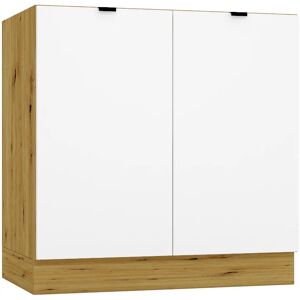 Edinos Dwudrzwiowa Szafka Biały Kuchenna Pod Zlew 80 Cm + Dąb Artisan K5-K70 Edinos Dwudrzwiowa Szafka Biały Kuchenna Pod Zlew 80 Cm + Dąb Artisan K5-K70