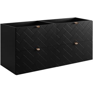 Edinos Czarna wisząca szafka łazienkowa pod 2 umywalki 120 cm P7-R06 Edinos Czarna wisząca szafka łazienkowa pod 2 umywalki 120 cm P7-R06
