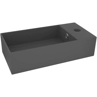 Edinos Szara prostokątna umywalka ceramiczna N9-S29 Edinos Szara prostokątna umywalka ceramiczna N9-S29
