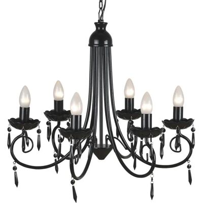 Lumes Czarny żyrandol stylizowany na świecznik - E973 M1-L56 Lumes Czarny żyrandol stylizowany na świecznik - E973 M1-L56