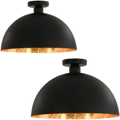 Lumes Czarno-złota okrągła lampa sufitowa 2 sztuki - EX157 P7-K86 Lumes Czarno-złota okrągła lampa sufitowa 2 sztuki - EX157 P7-K86