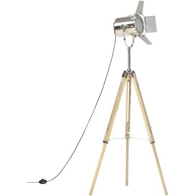 Lumes Drewniana lampa podłogowa vintage na statywie - 3X EX196 T8-F51 Lumes Drewniana lampa podłogowa vintage na statywie - 3X EX196 T8-F51