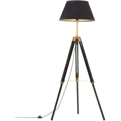 Lumes Czarno-złota drewniana lampa podłogowa trójnóg - EX199 H2-C14 Lumes Czarno-złota drewniana lampa podłogowa trójnóg - EX199 H2-C14