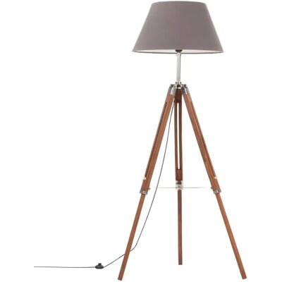 Lumes Brązowo-szara drewniana lampa podłogowa stojąca - 10X EX199 A6-K90 Lumes Brązowo-szara drewniana lampa podłogowa stojąca - 10X EX199 A6-K90